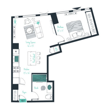 Rendering of the A03  Floor Plan