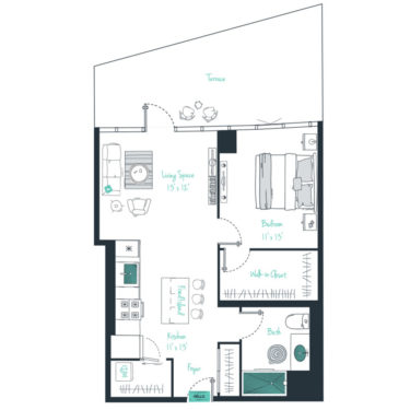 Rendering of the A04  Floor Plan