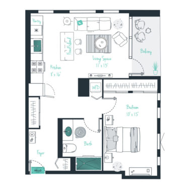 Rendering of the A07 Floor Plan