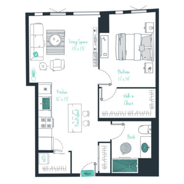 Rendering of the A09  Floor Plan