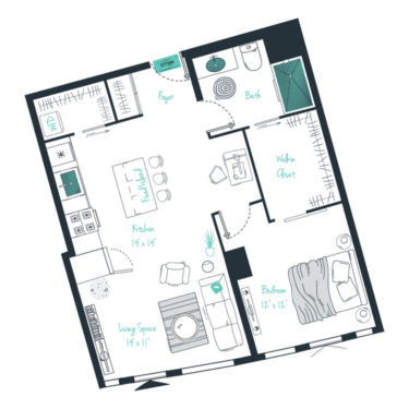 Rendering of the A11  Floor Plan