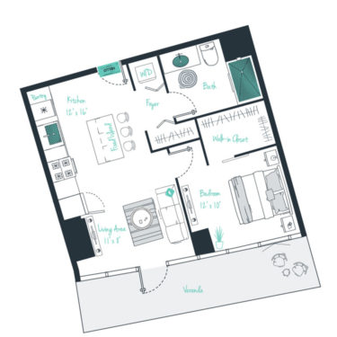 Rendering of the A12  Floor Plan