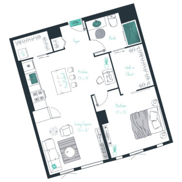 Rendering of the A17  Floor Plan