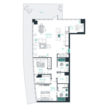 Rendering of the C11 Floor Plan