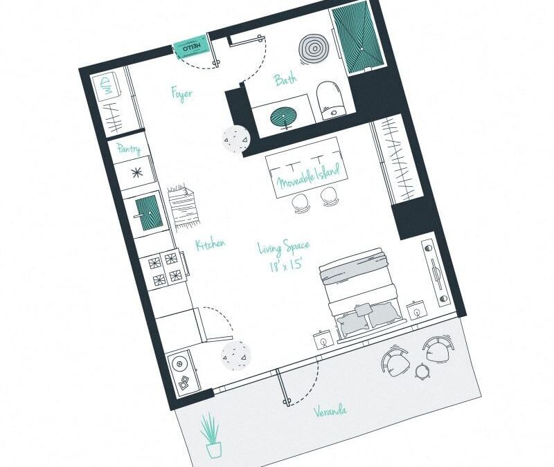 0 bedroom apartment for rent