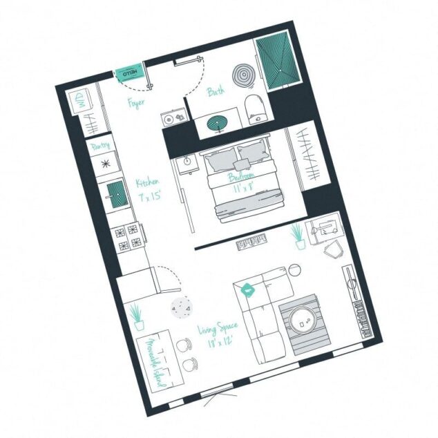 1 bedroom apartment for rent