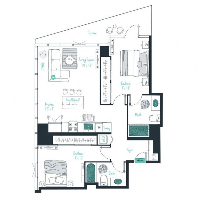 2 bedroom apartment for rent