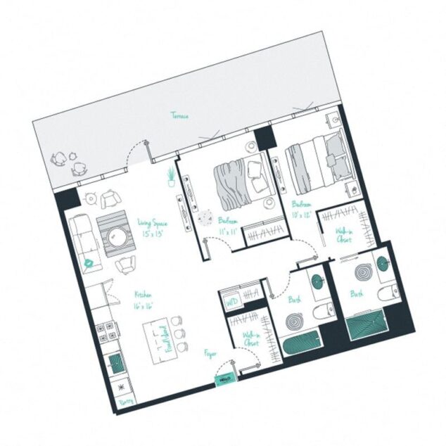 2 bedroom apartment for rent