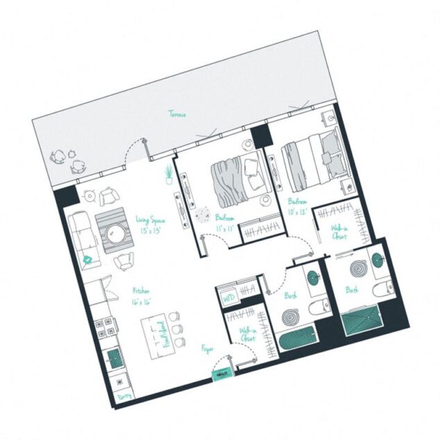2 bedroom apartment for rent