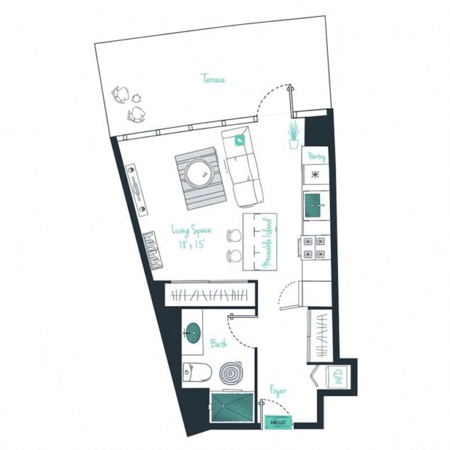 0 bedroom apartment for rent