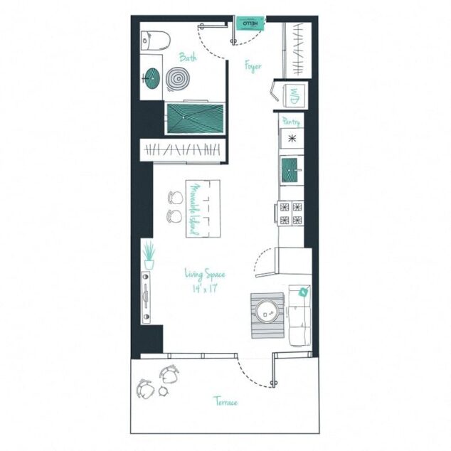 0 bedroom apartment for rent