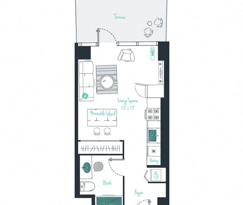 0 bedroom apartment for rent